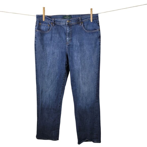 Ralph Lauren Jeans Size 16 16W Denim Boot Cut Medium Wash Womens Pants high Rise - Picture 1 of 5